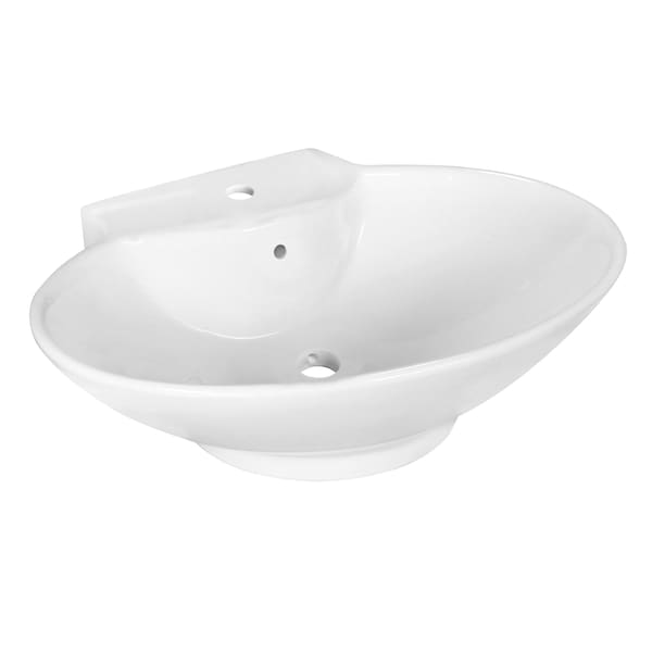 22.75-in. W Above Counter White Vessel Set For 1 Hole Center Faucet